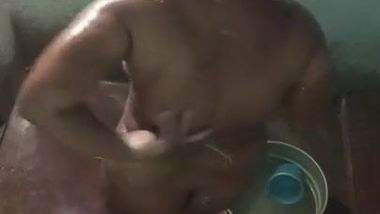 Perverted stud films XXX video of the Indian landlady taking shower